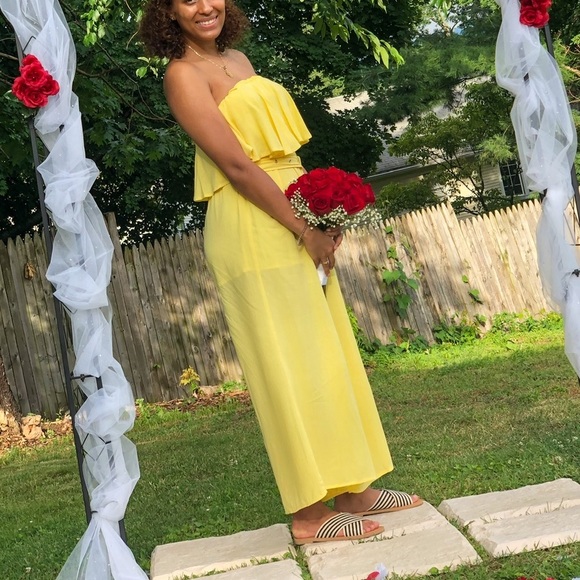 Forever 21 yellow jumpsuit - Picture 2 of 2